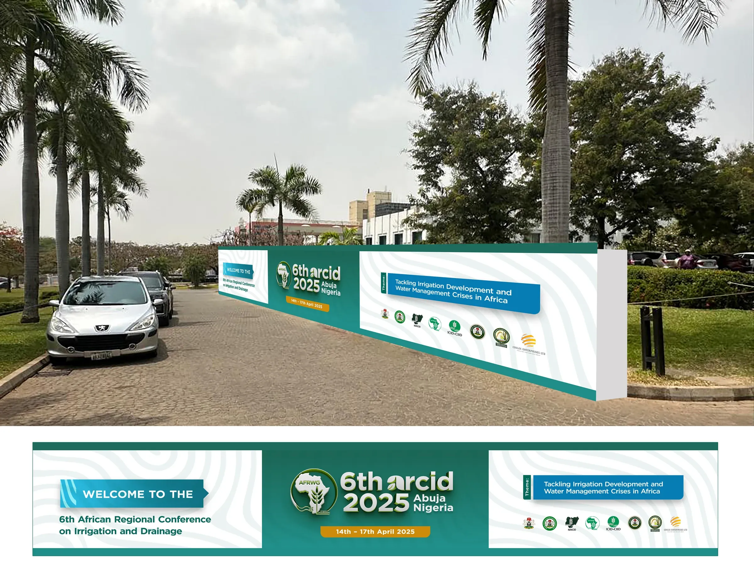 6th ARCID entrance walkway banner shown in place at the Abuja venue